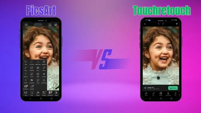 Picsart vs Touchretouch Interface