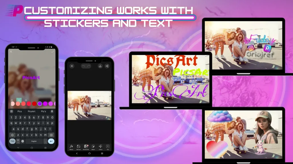 Customizing Works with Stickers and Text