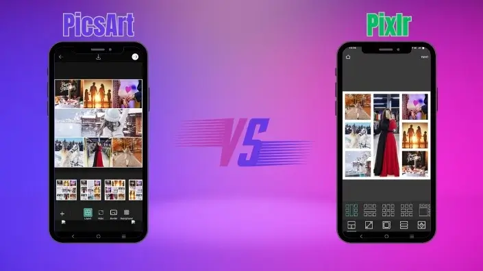 Collages of PicsArt vs Pixlr